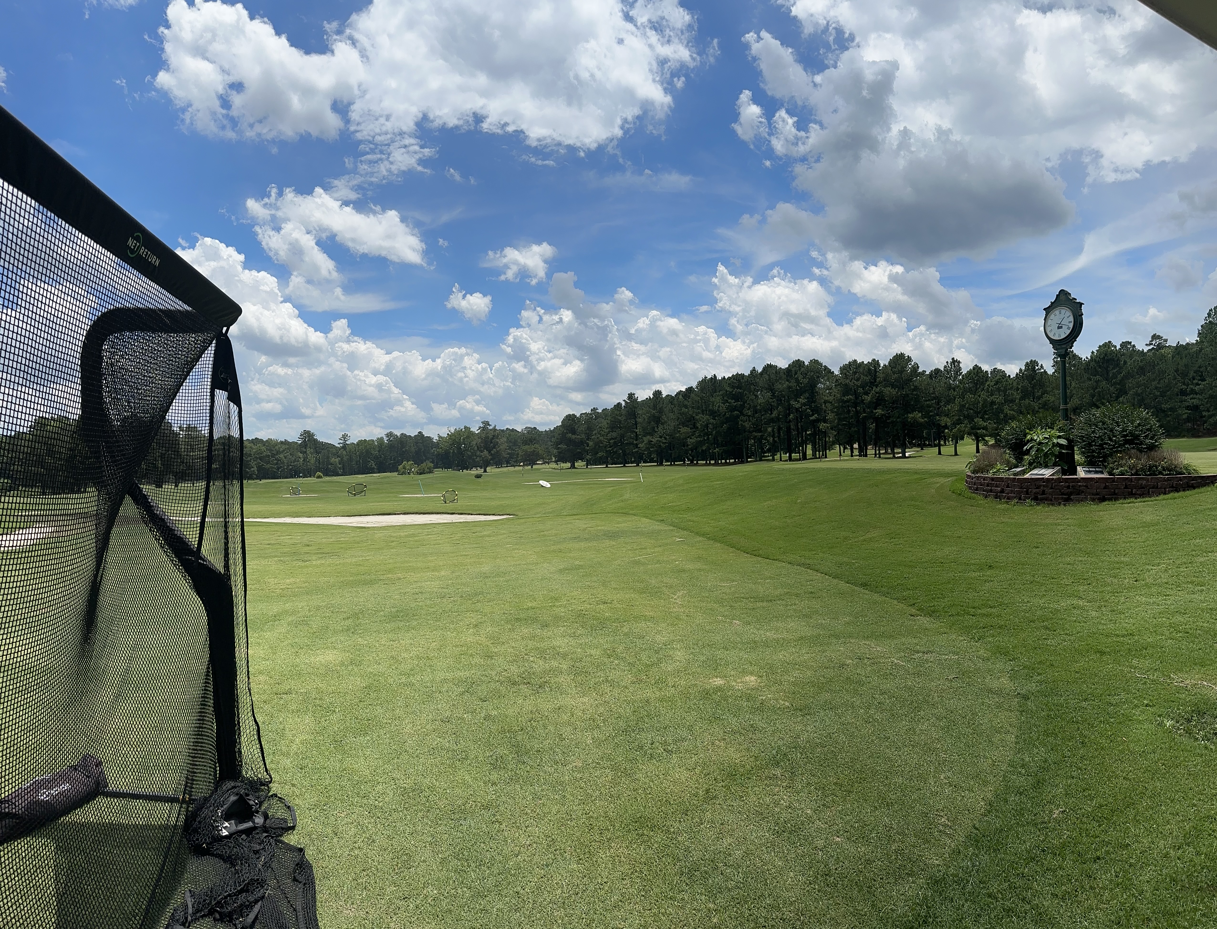 Golf practice facility overlooking the range